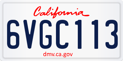 CA license plate 6VGC113