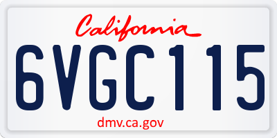 CA license plate 6VGC115