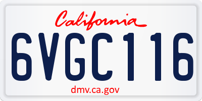 CA license plate 6VGC116