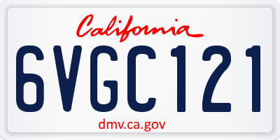 CA license plate 6VGC121