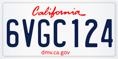 CA license plate 6VGC124