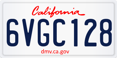 CA license plate 6VGC128