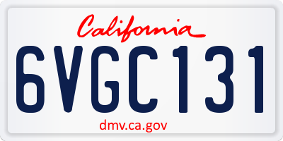 CA license plate 6VGC131