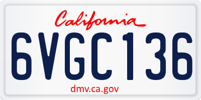 CA license plate 6VGC136