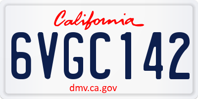 CA license plate 6VGC142