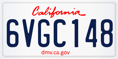 CA license plate 6VGC148