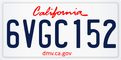 CA license plate 6VGC152