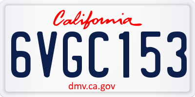 CA license plate 6VGC153
