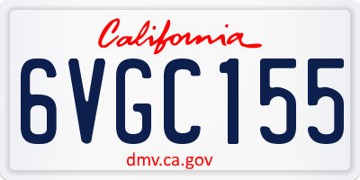 CA license plate 6VGC155