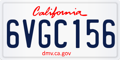 CA license plate 6VGC156
