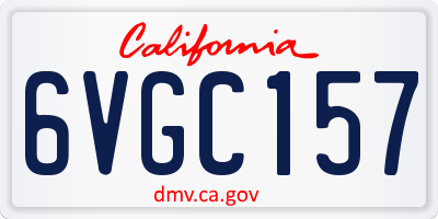 CA license plate 6VGC157