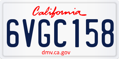 CA license plate 6VGC158