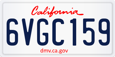CA license plate 6VGC159