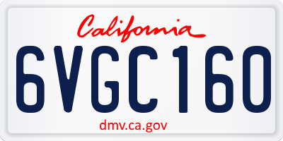 CA license plate 6VGC160