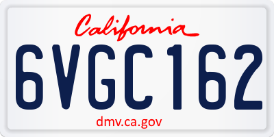 CA license plate 6VGC162