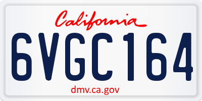 CA license plate 6VGC164