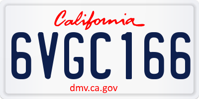 CA license plate 6VGC166