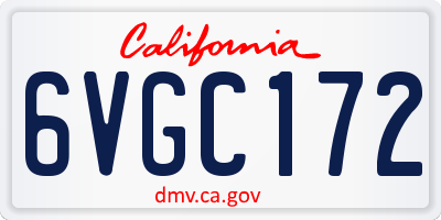 CA license plate 6VGC172