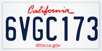 CA license plate 6VGC173