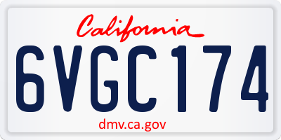 CA license plate 6VGC174