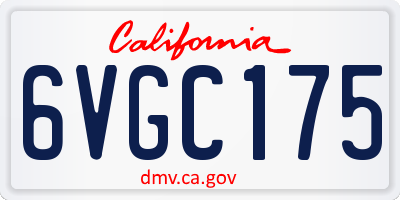 CA license plate 6VGC175
