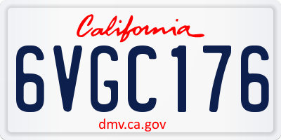 CA license plate 6VGC176