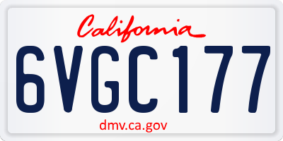 CA license plate 6VGC177
