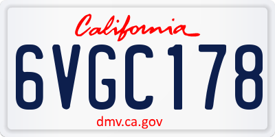 CA license plate 6VGC178