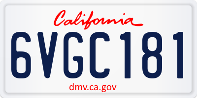 CA license plate 6VGC181