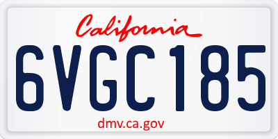 CA license plate 6VGC185