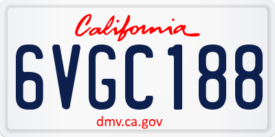 CA license plate 6VGC188