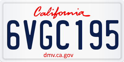 CA license plate 6VGC195