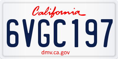 CA license plate 6VGC197