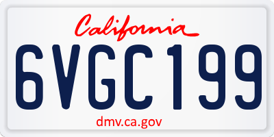 CA license plate 6VGC199