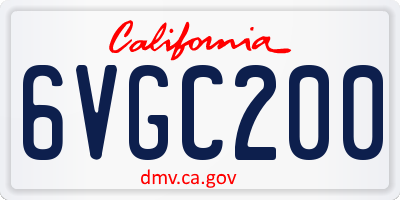 CA license plate 6VGC200