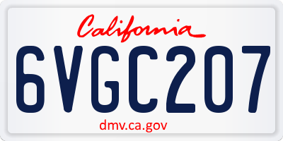 CA license plate 6VGC207