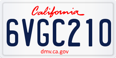 CA license plate 6VGC210