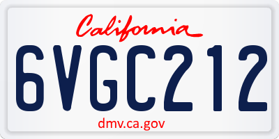 CA license plate 6VGC212