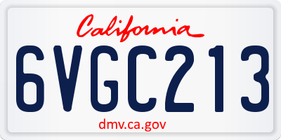 CA license plate 6VGC213