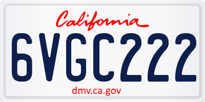 CA license plate 6VGC222