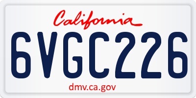 CA license plate 6VGC226