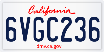 CA license plate 6VGC236