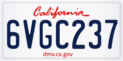 CA license plate 6VGC237