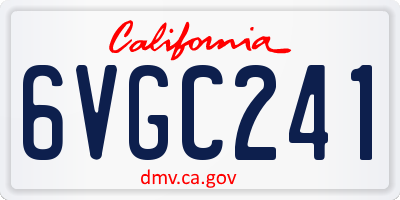 CA license plate 6VGC241