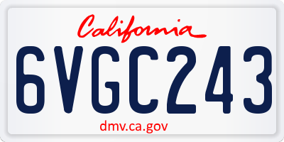CA license plate 6VGC243