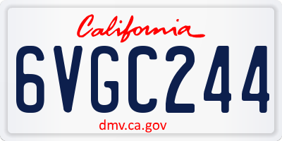 CA license plate 6VGC244