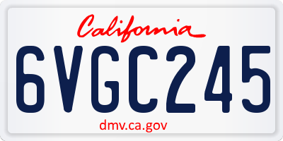 CA license plate 6VGC245