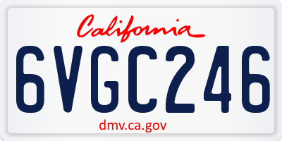 CA license plate 6VGC246