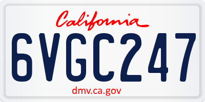 CA license plate 6VGC247
