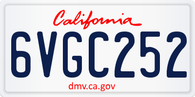 CA license plate 6VGC252